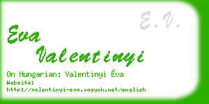 eva valentinyi business card